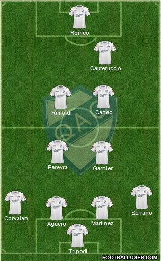 Quilmes 4-4-1-1 football formation