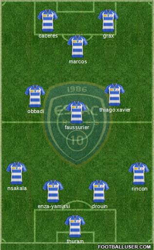 Esperance Sportive Troyes Aube Champagne football formation