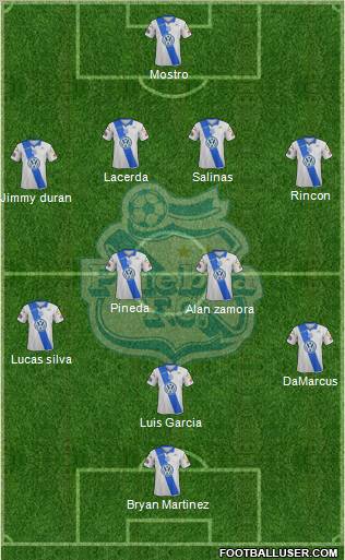 Club Puebla de la Franja 4-4-1-1 football formation