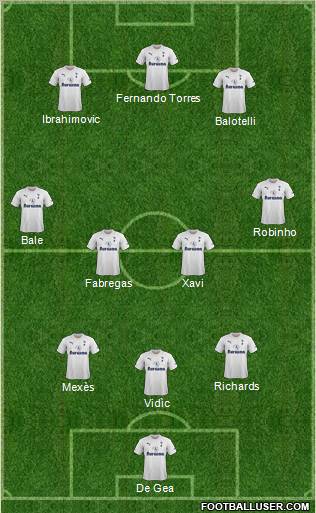 Tottenham Hotspur Formation 2012