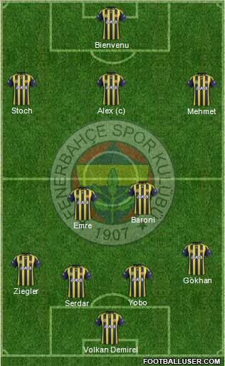 Fenerbahçe SK Formation 2012
