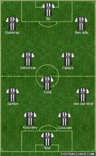 Newcastle United Formation 2012