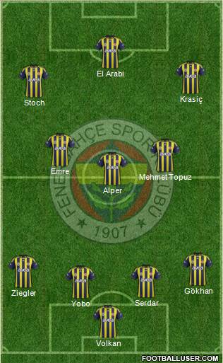 Fenerbahçe SK Formation 2012