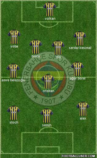 Fenerbahçe SK Formation 2012