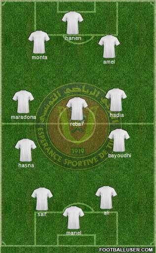 Espérance Sportive de Tunis 5-4-1 football formation