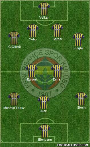 Fenerbahçe SK Formation 2012