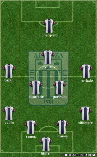 C Alianza Lima 4-5-1 football formation