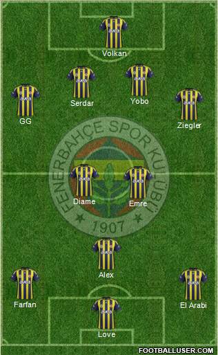 Fenerbahçe SK Formation 2012