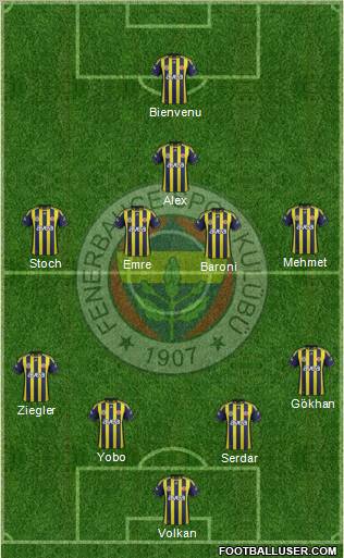 Fenerbahçe SK Formation 2012