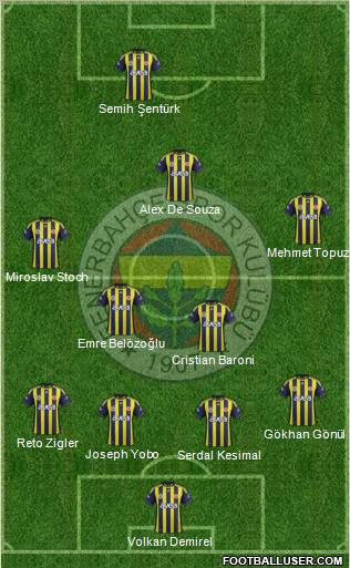 Fenerbahçe SK Formation 2012