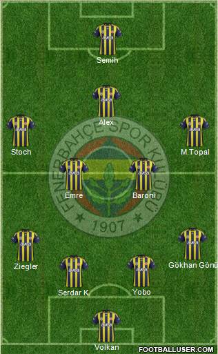 Fenerbahçe SK Formation 2012