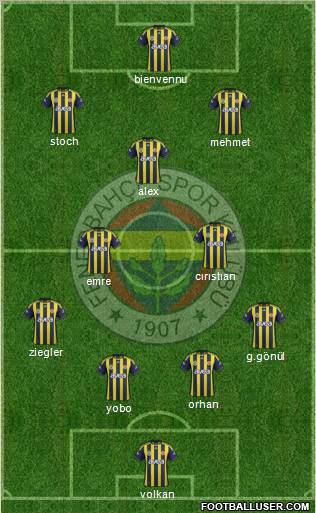 Fenerbahçe SK Formation 2012