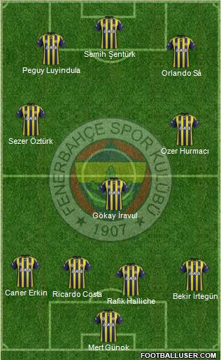 Fenerbahçe SK Formation 2012