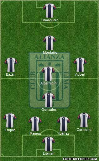 C Alianza Lima 4-5-1 football formation