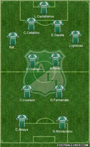 AC Deportivo Cali 4-4-2 football formation