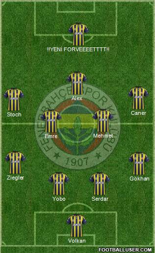 Fenerbahçe SK Formation 2012