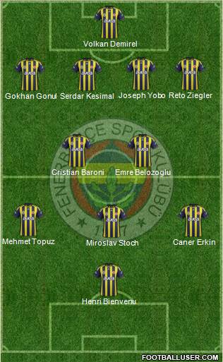 Fenerbahçe SK Formation 2012