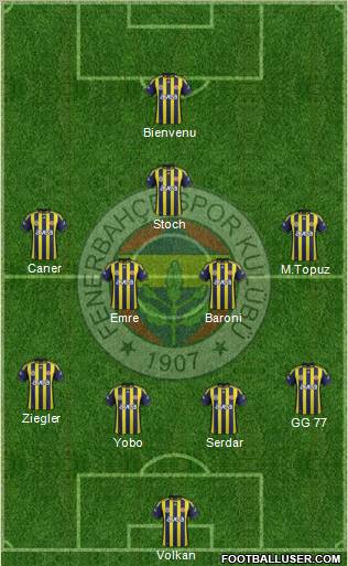 Fenerbahçe SK Formation 2012