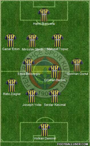 Fenerbahçe SK Formation 2012