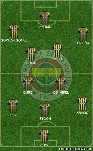 Fenerbahçe SK Formation 2012