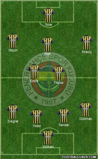 Fenerbahçe SK Formation 2012