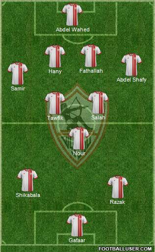 Zamalek Sporting Club 4-3-2-1 football formation