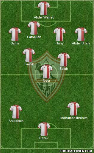 Zamalek Sporting Club 4-3-2-1 football formation