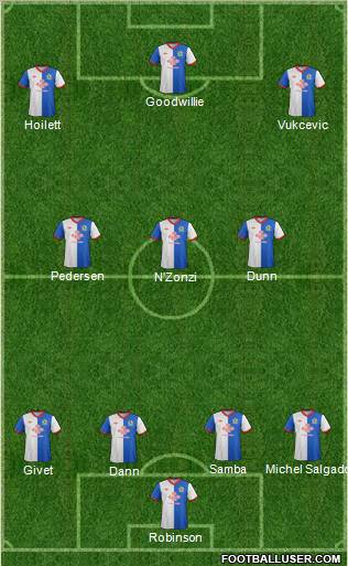 Blackburn Rovers Formation 2012