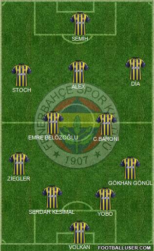 Fenerbahçe SK Formation 2012