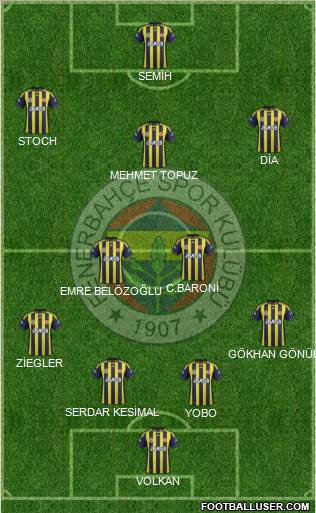 Fenerbahçe SK Formation 2012