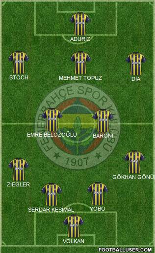 Fenerbahçe SK Formation 2012