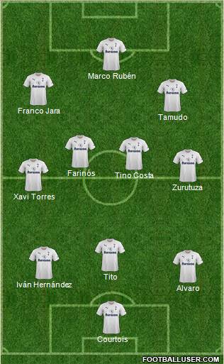 Tottenham Hotspur Formation 2012