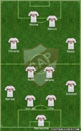 Platense 4-4-2 football formation