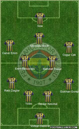 Fenerbahçe SK Formation 2012