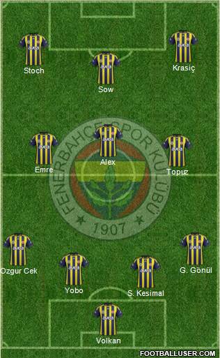 Fenerbahçe SK Formation 2012