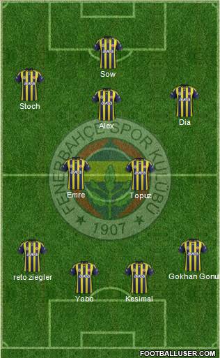 Fenerbahçe SK Formation 2012