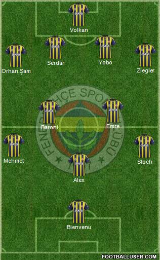 Fenerbahçe SK Formation 2012