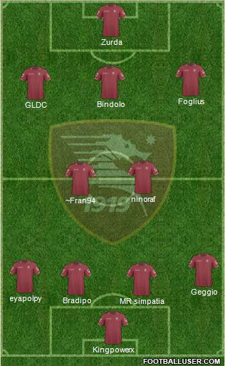 Salernitana football formation