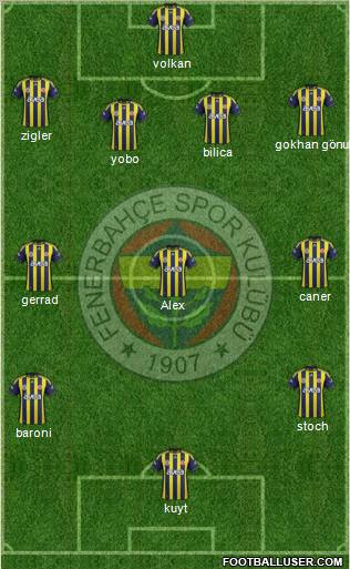 Fenerbahçe SK Formation 2012