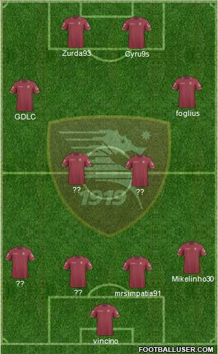 Salernitana football formation