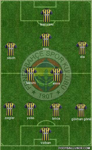 Fenerbahçe SK Formation 2012