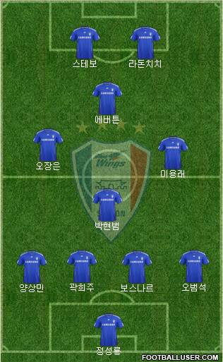 Suwon Samsung Blue Wings 4-4-2 football formation