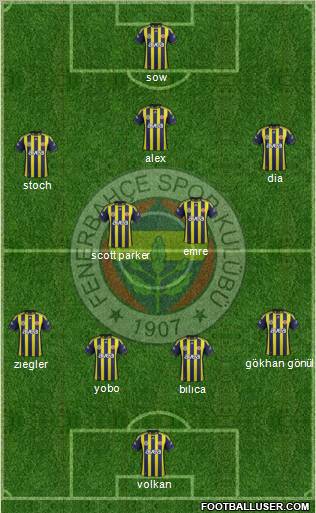 Fenerbahçe SK Formation 2012