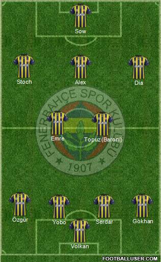 Fenerbahçe SK Formation 2012