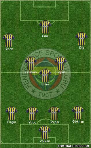 Fenerbahçe SK Formation 2012