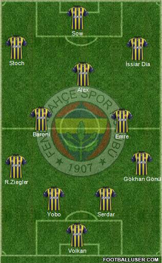 Fenerbahçe SK Formation 2012