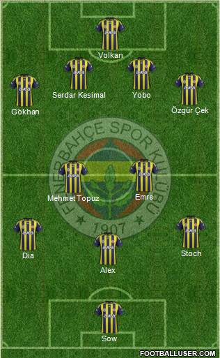 Fenerbahçe SK Formation 2012