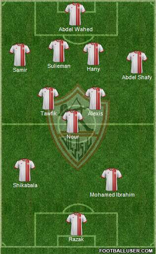 Zamalek Sporting Club 4-3-2-1 football formation