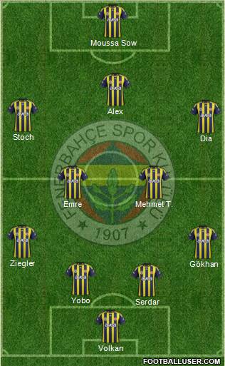 Fenerbahçe SK Formation 2012