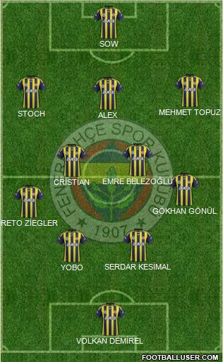 Fenerbahçe SK Formation 2012